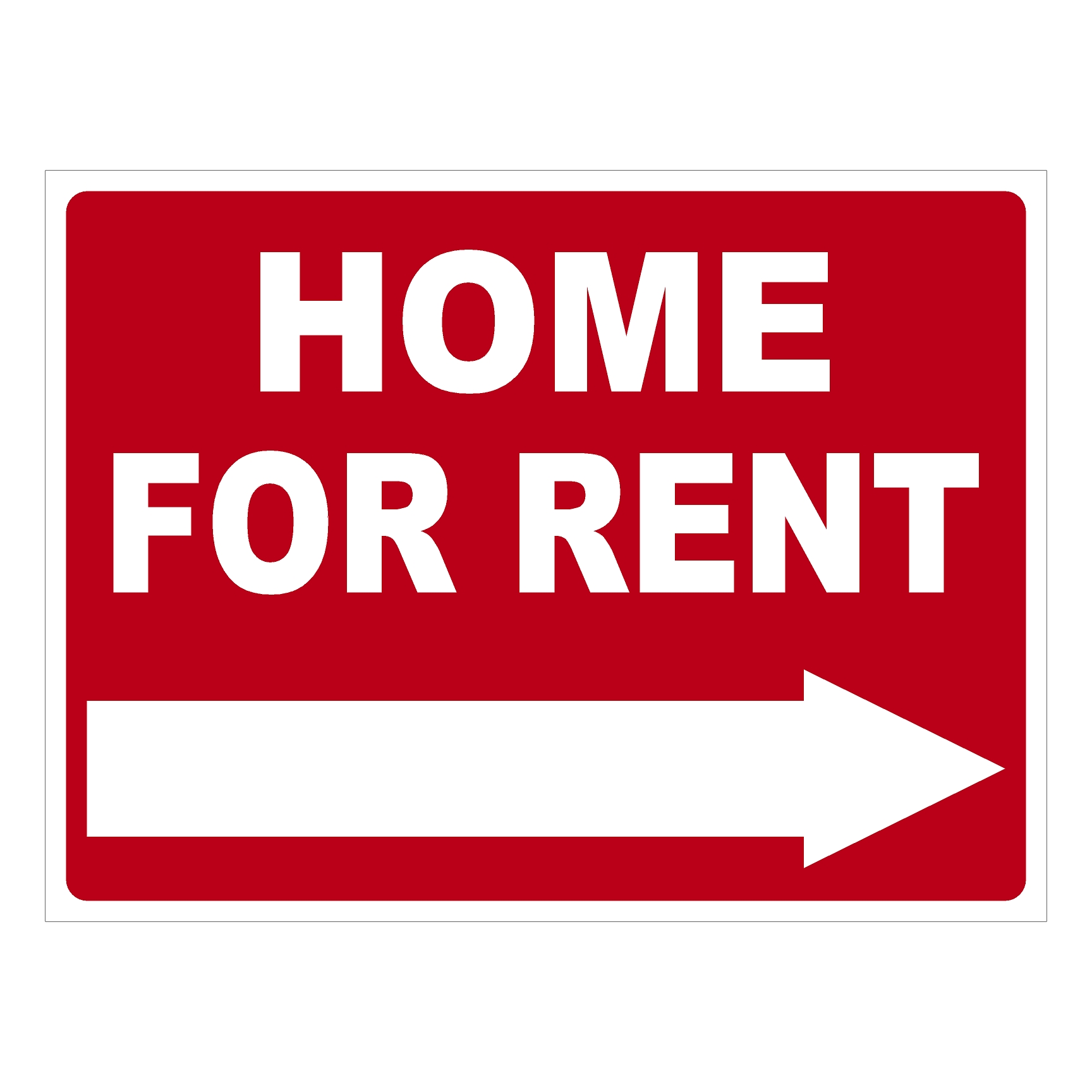 Home For Rent with Arrow – Sign