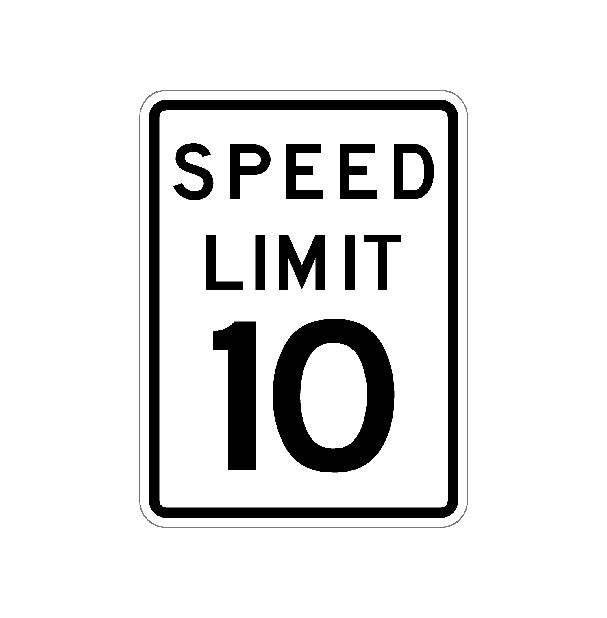 Speed Limit Sign - 10 mph