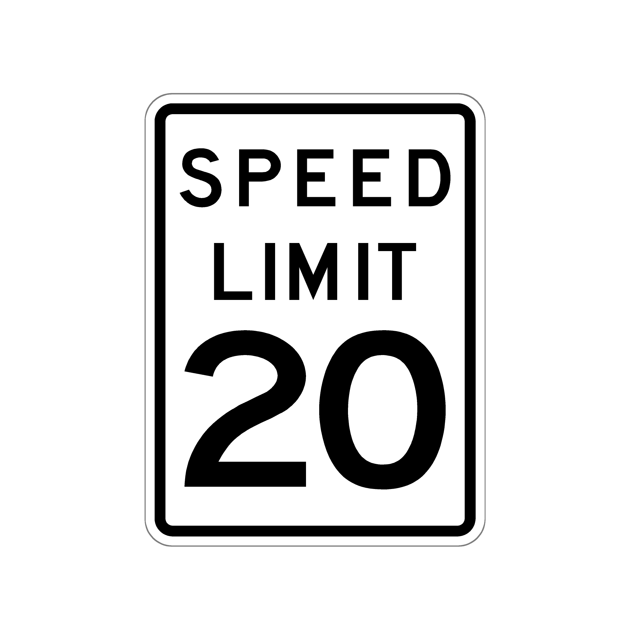 Speed Limit Sign - 20 mph