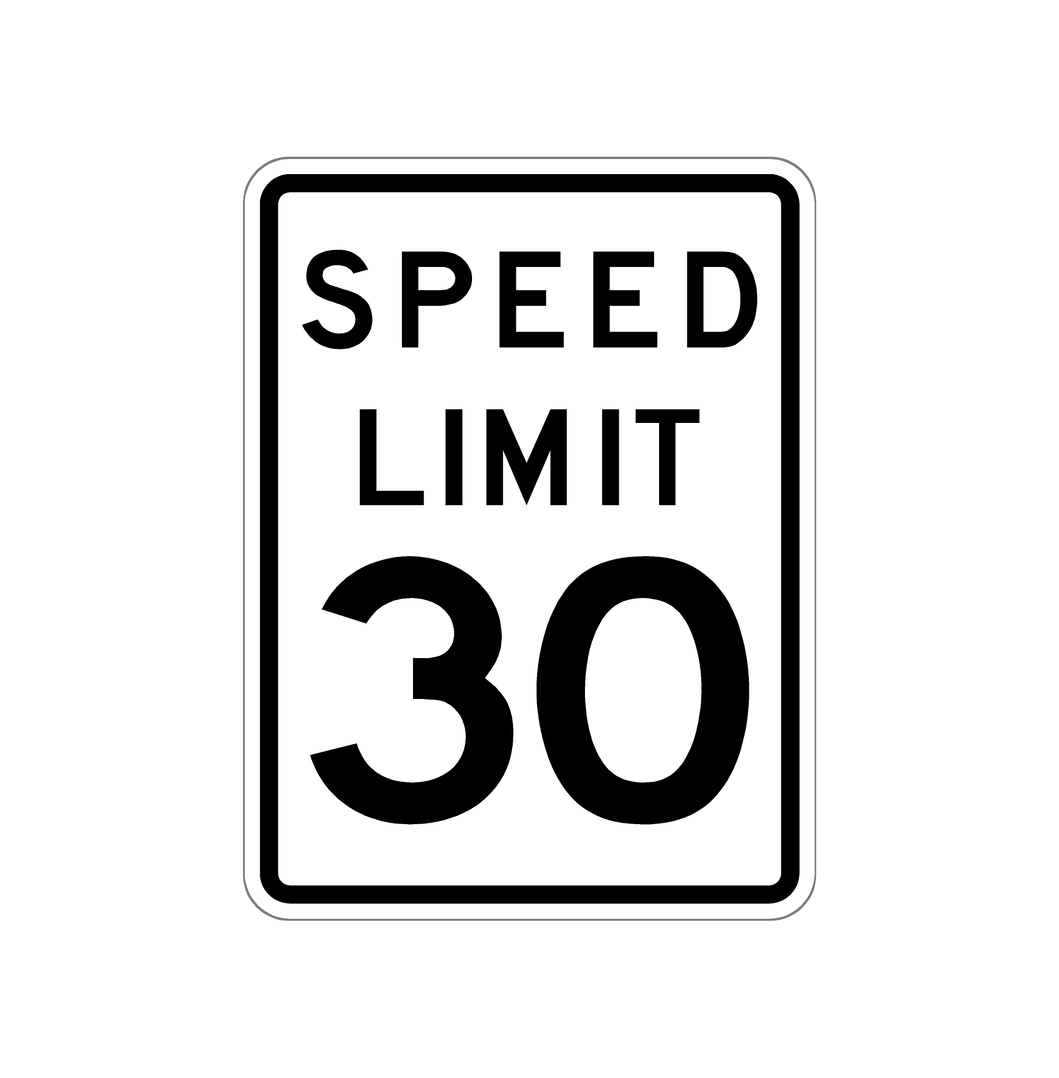 Speed Limit Sign - 30 mph
