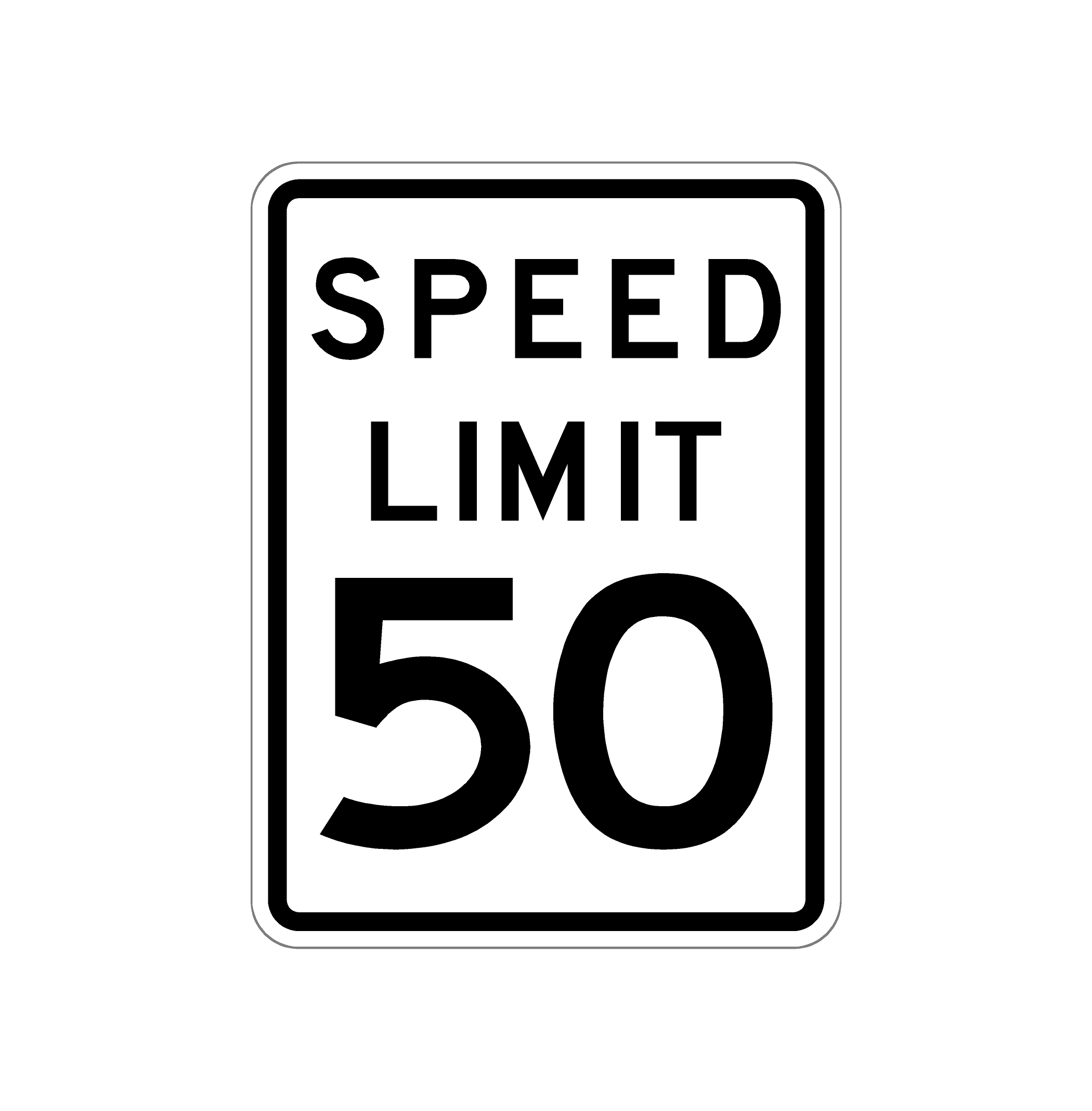 Speed Limit Sign - 50 mph