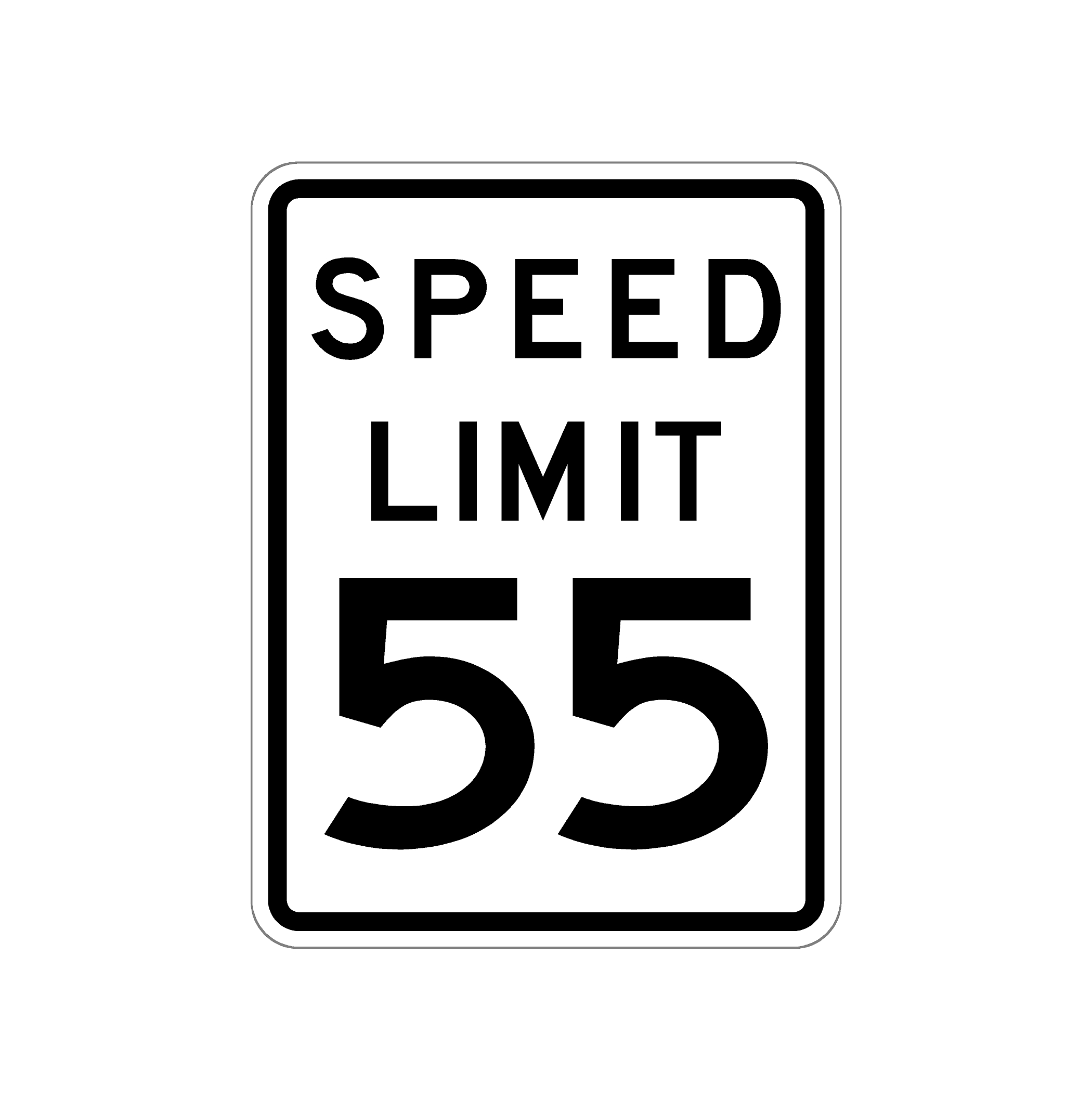 Speed Limit Sign - 55 mph