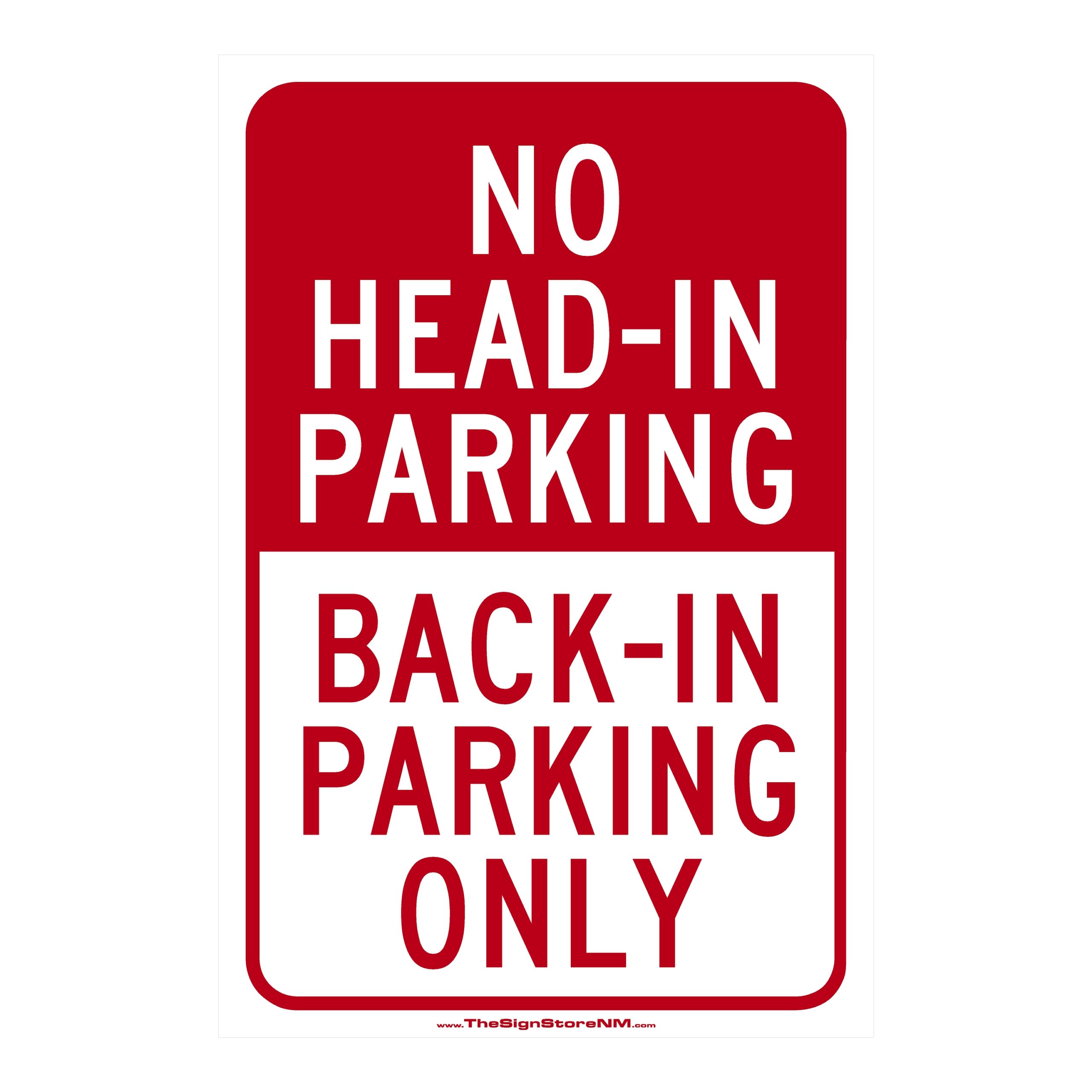 No Head-in Parking - Back-In Parking Only Sign