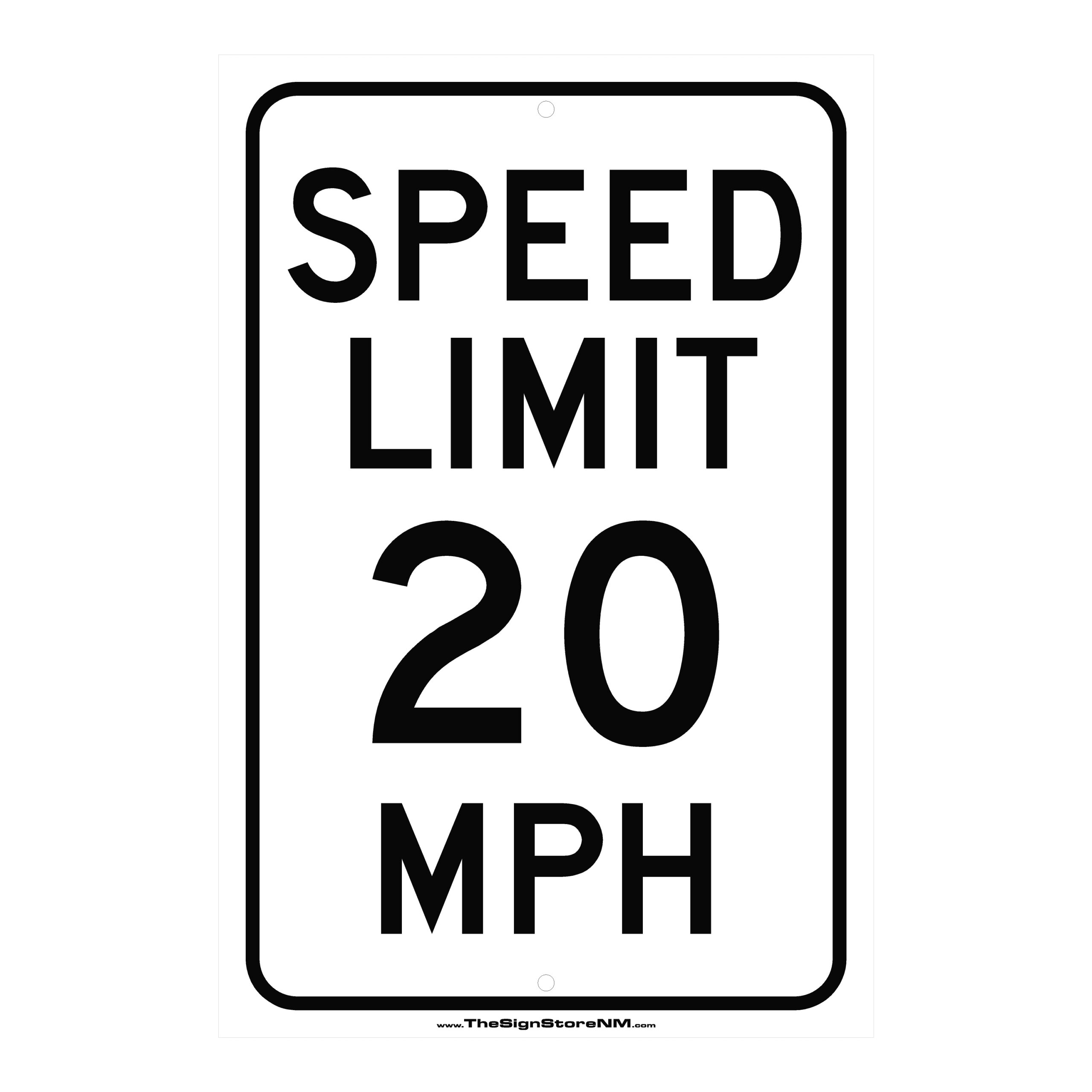 Speed Limit - 20 MPH Sign