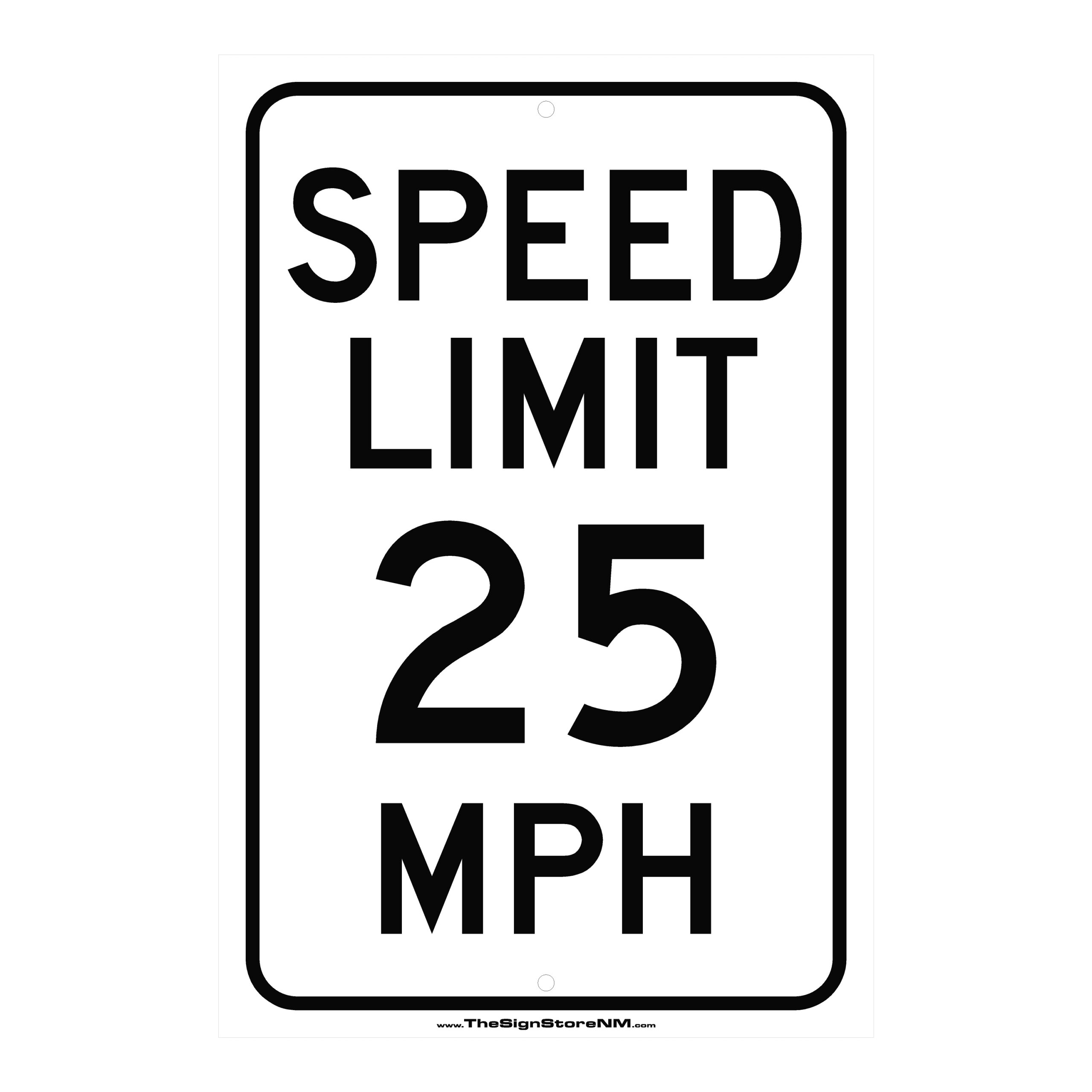 Speed Limit - 25 MPH Sign