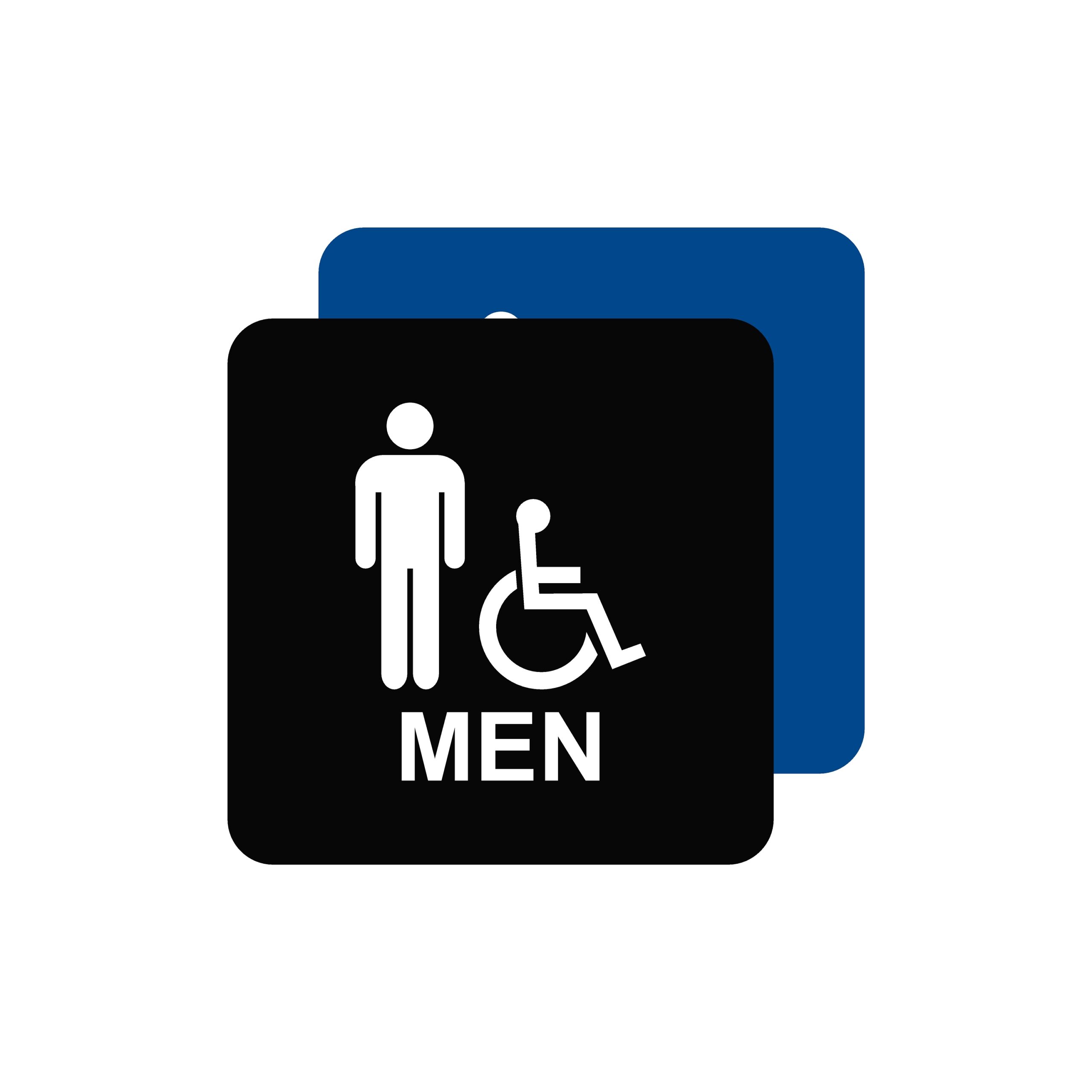 Accessible Non-Braille Restroom Sign Square - Men