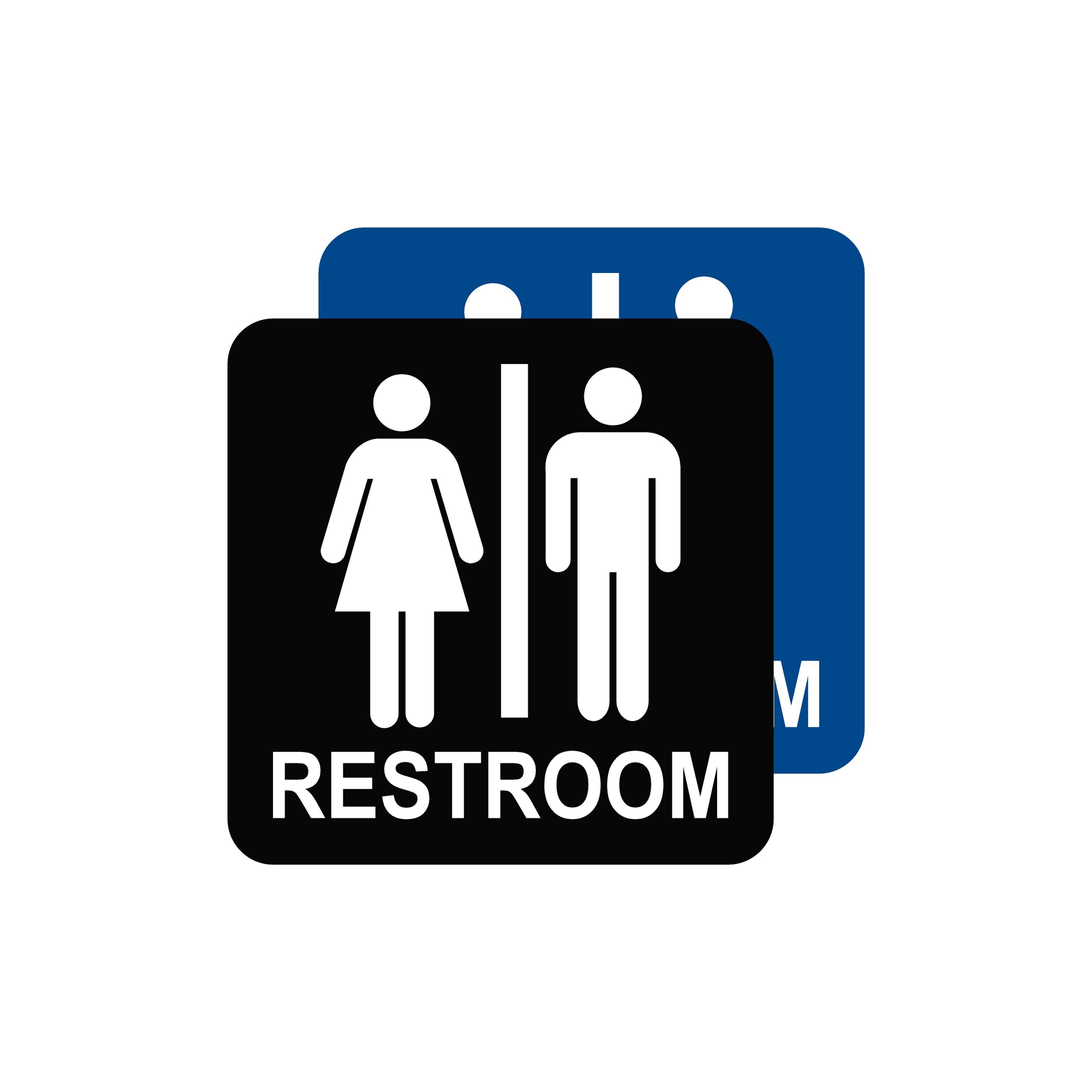 Non-Braille Restroom Sign Square - All Gender
