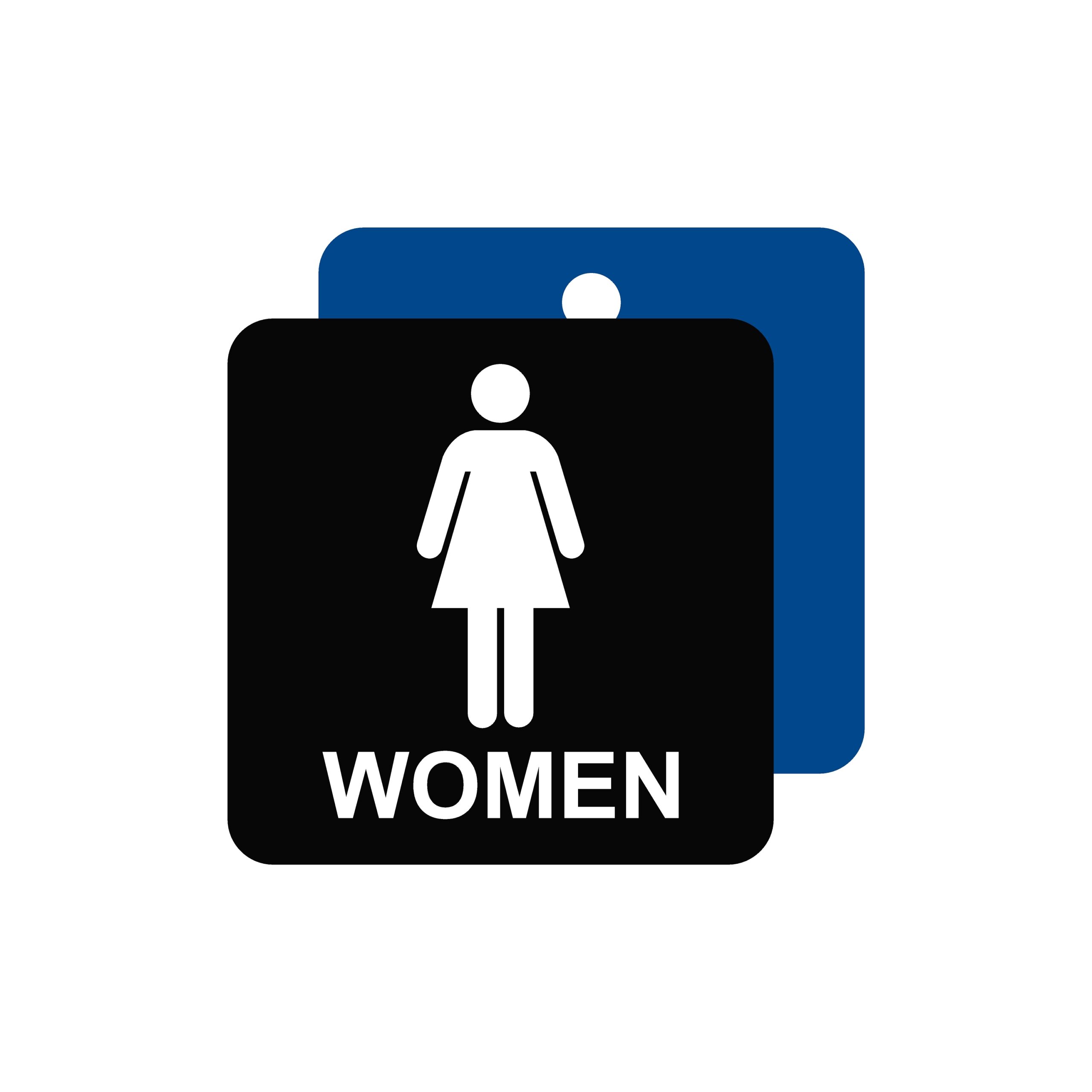 Non-Braille Restroom Sign Square - Women