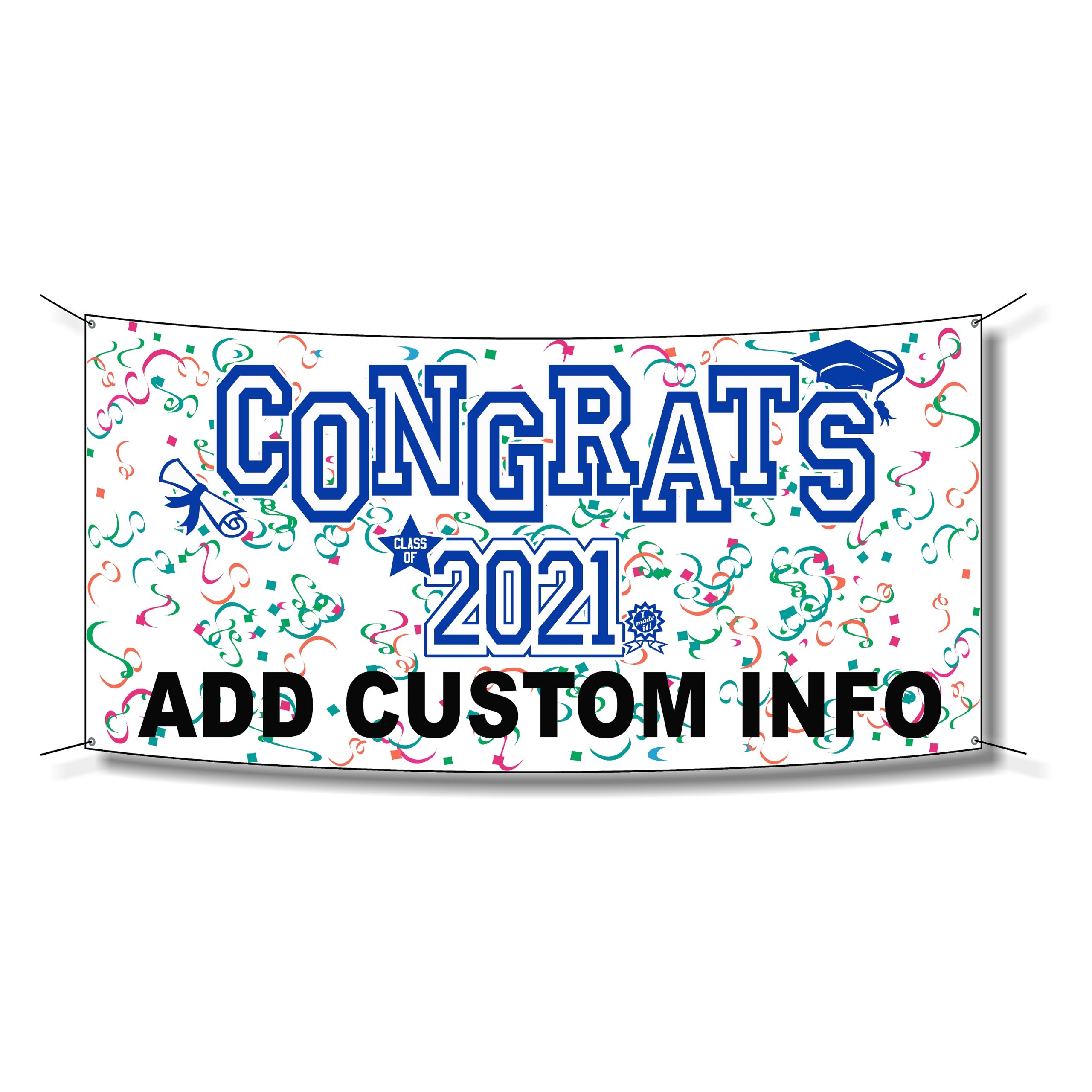 Congrats Graduation Banner 2 – (Year) - Blue