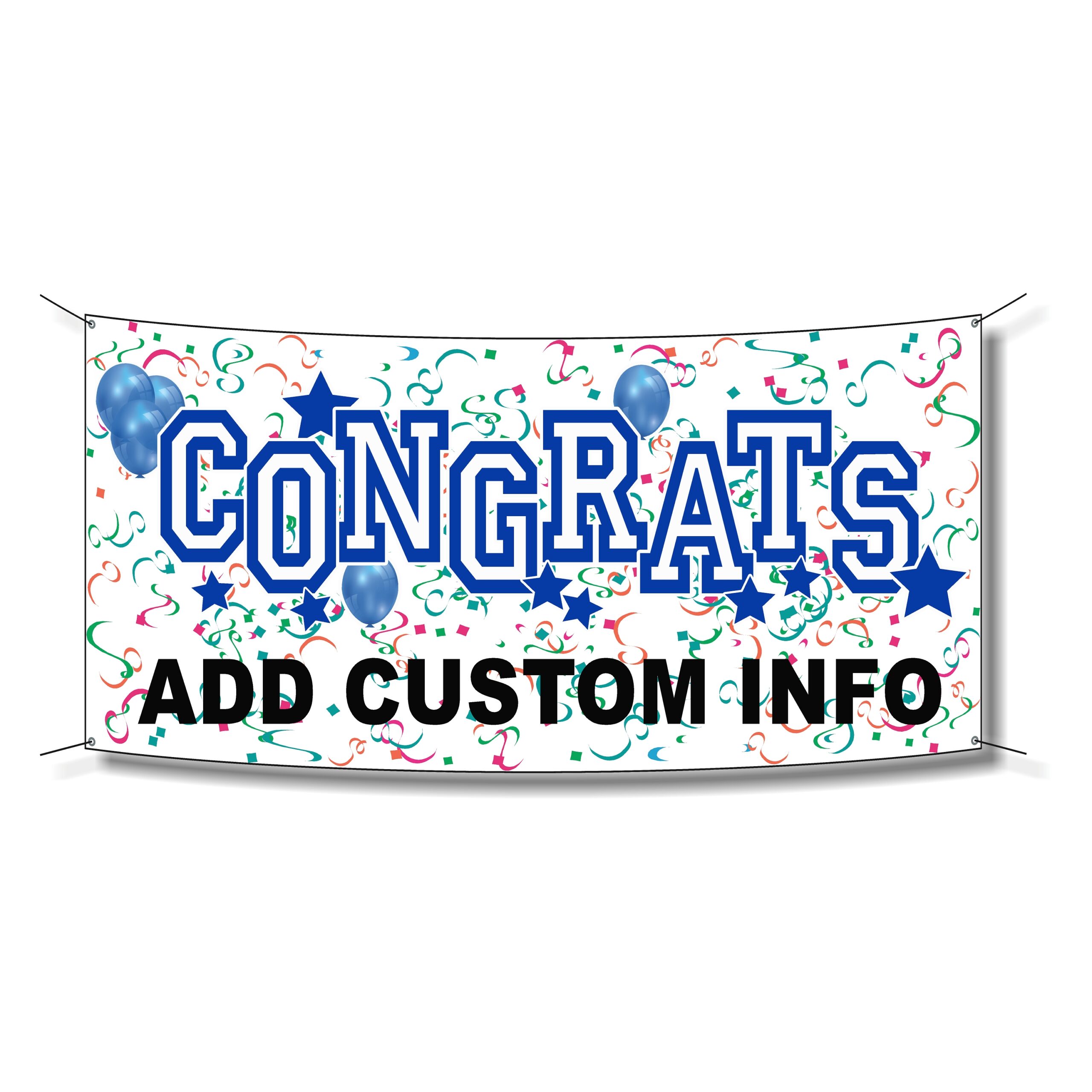 Congrats Wedding Banner – Blue