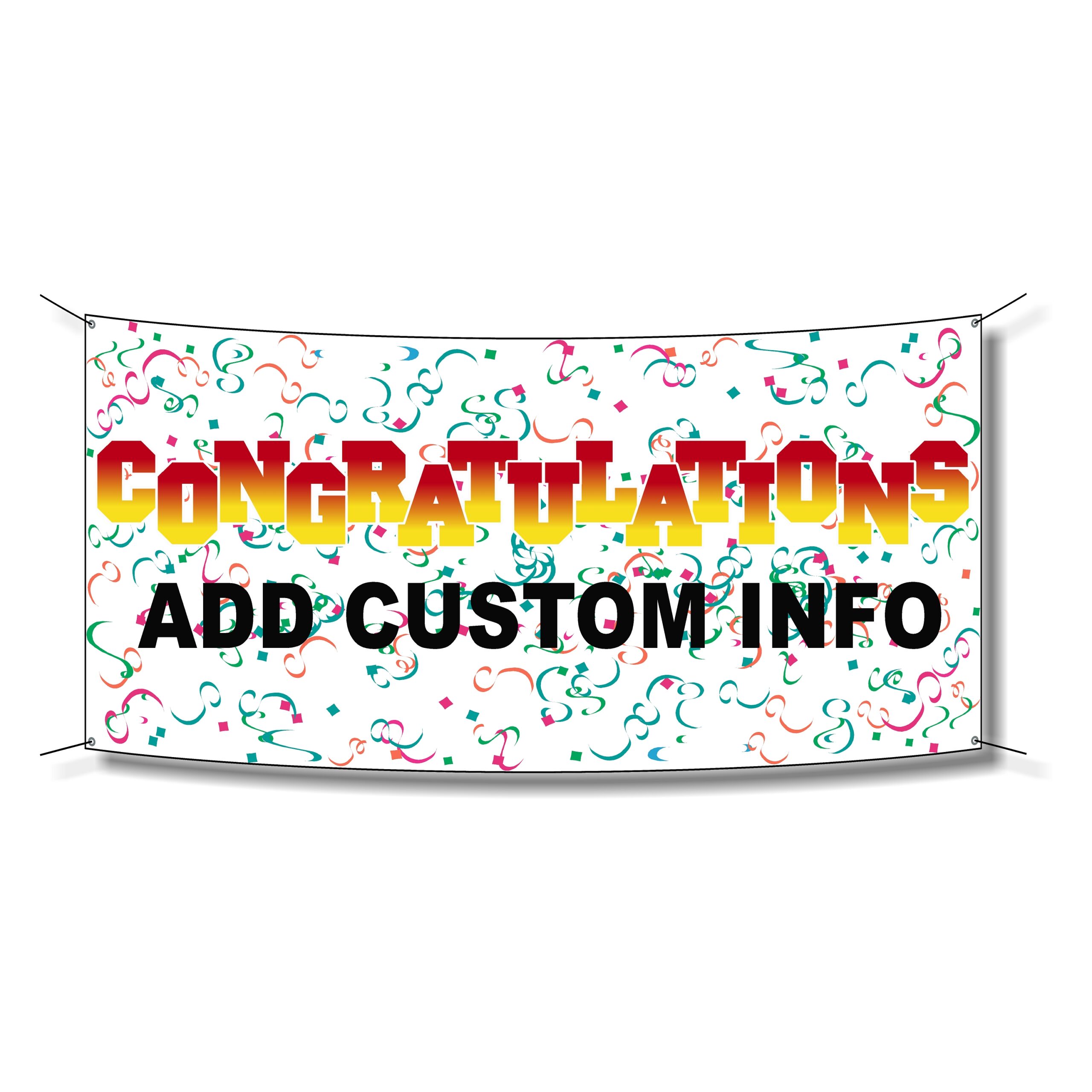 Congratulations Banner – Red-Yellow Fade