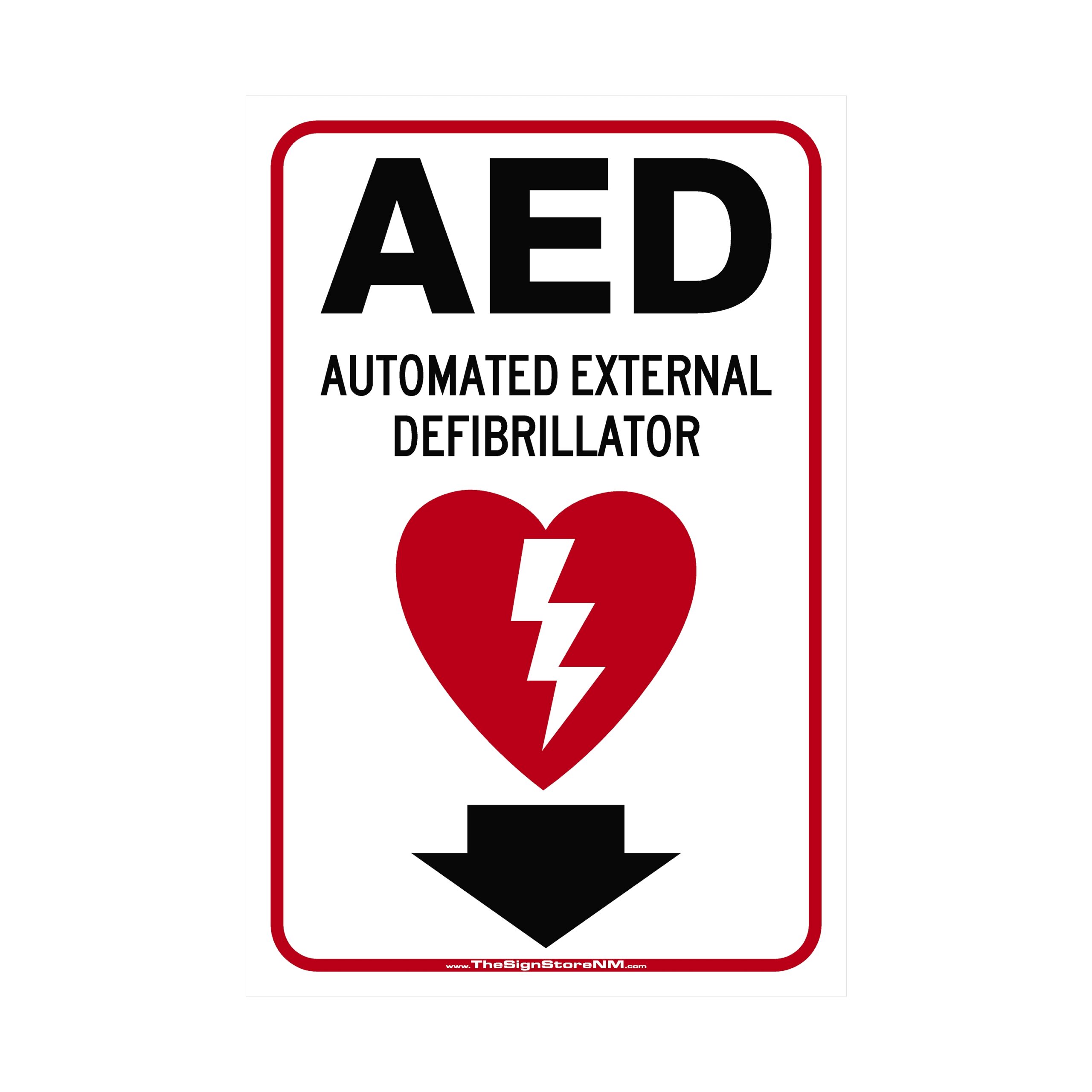 AED with Symbol - Down Arrow Sign