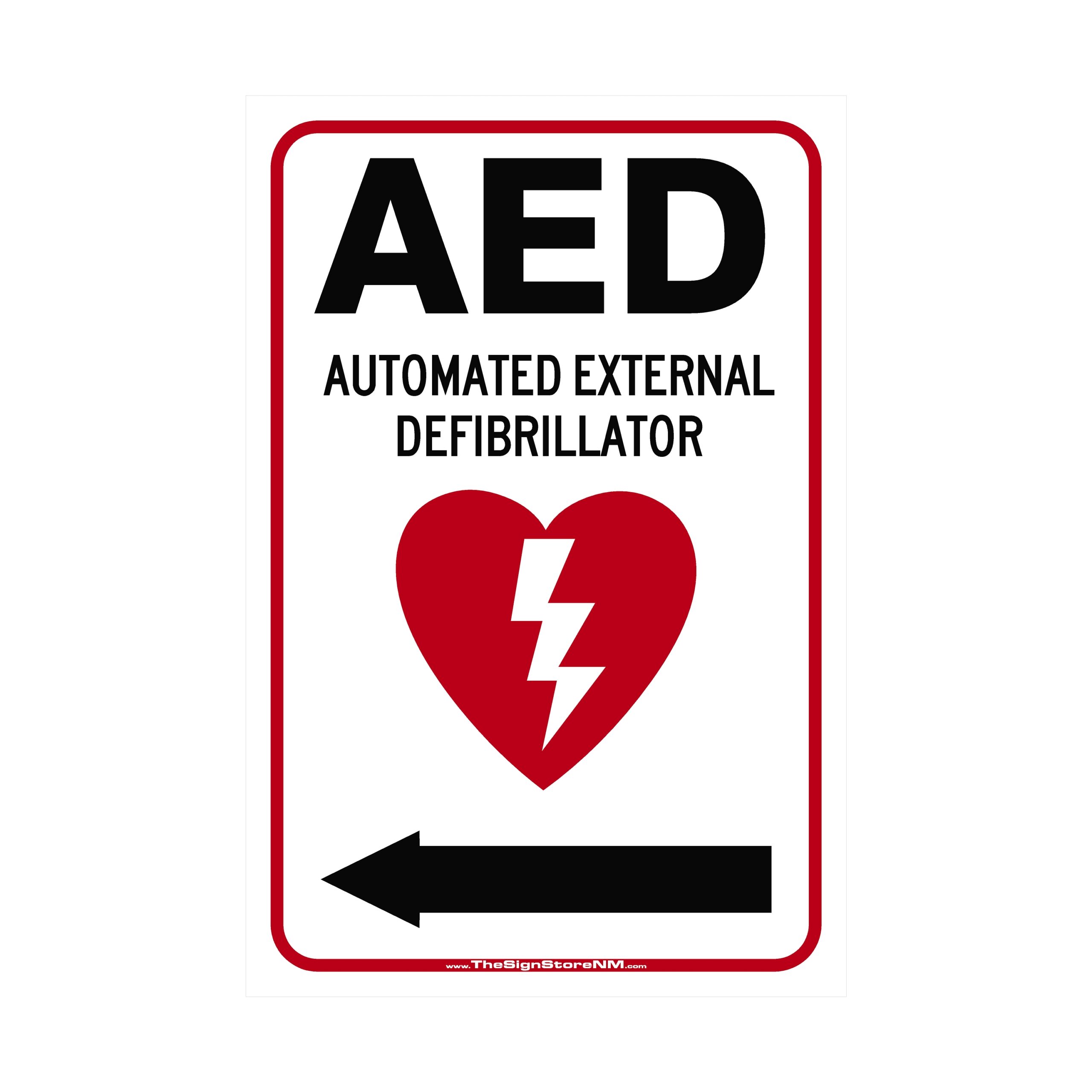 AED with Symbol - Left Arrow Sign