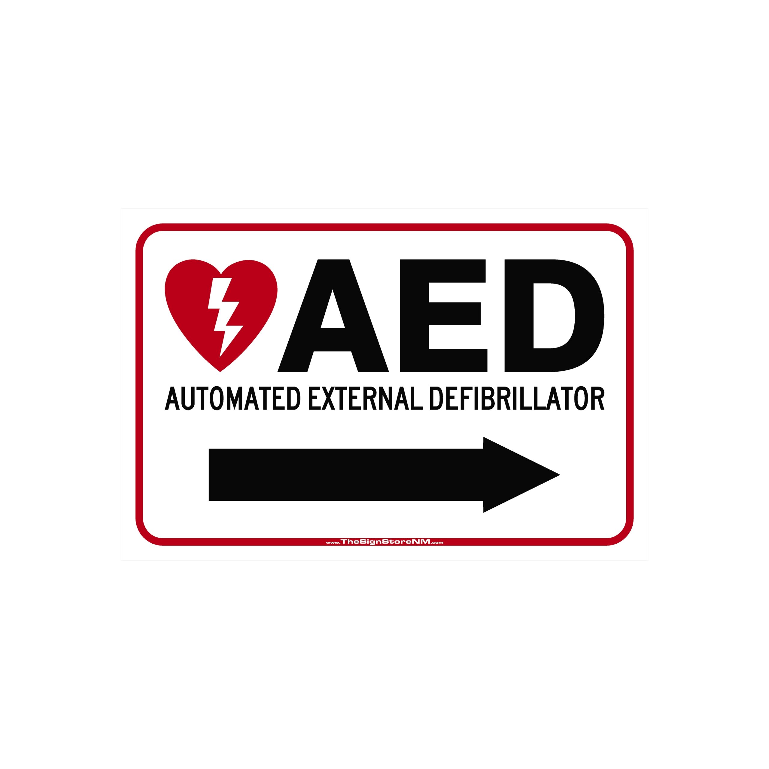 AED with Symbol - Right Arrow Landscape Sign