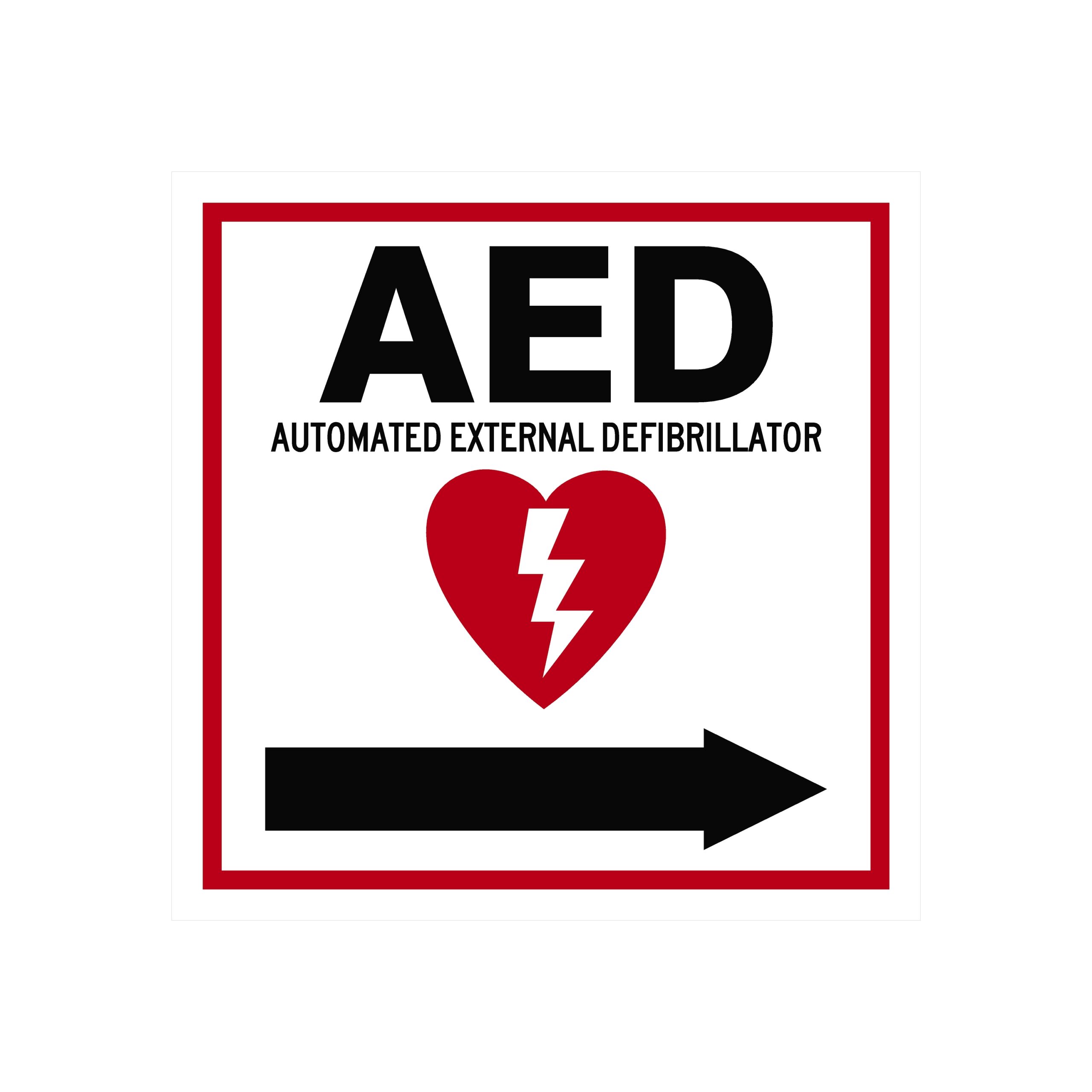 AED with Symbol - Right Arrow Square Sign