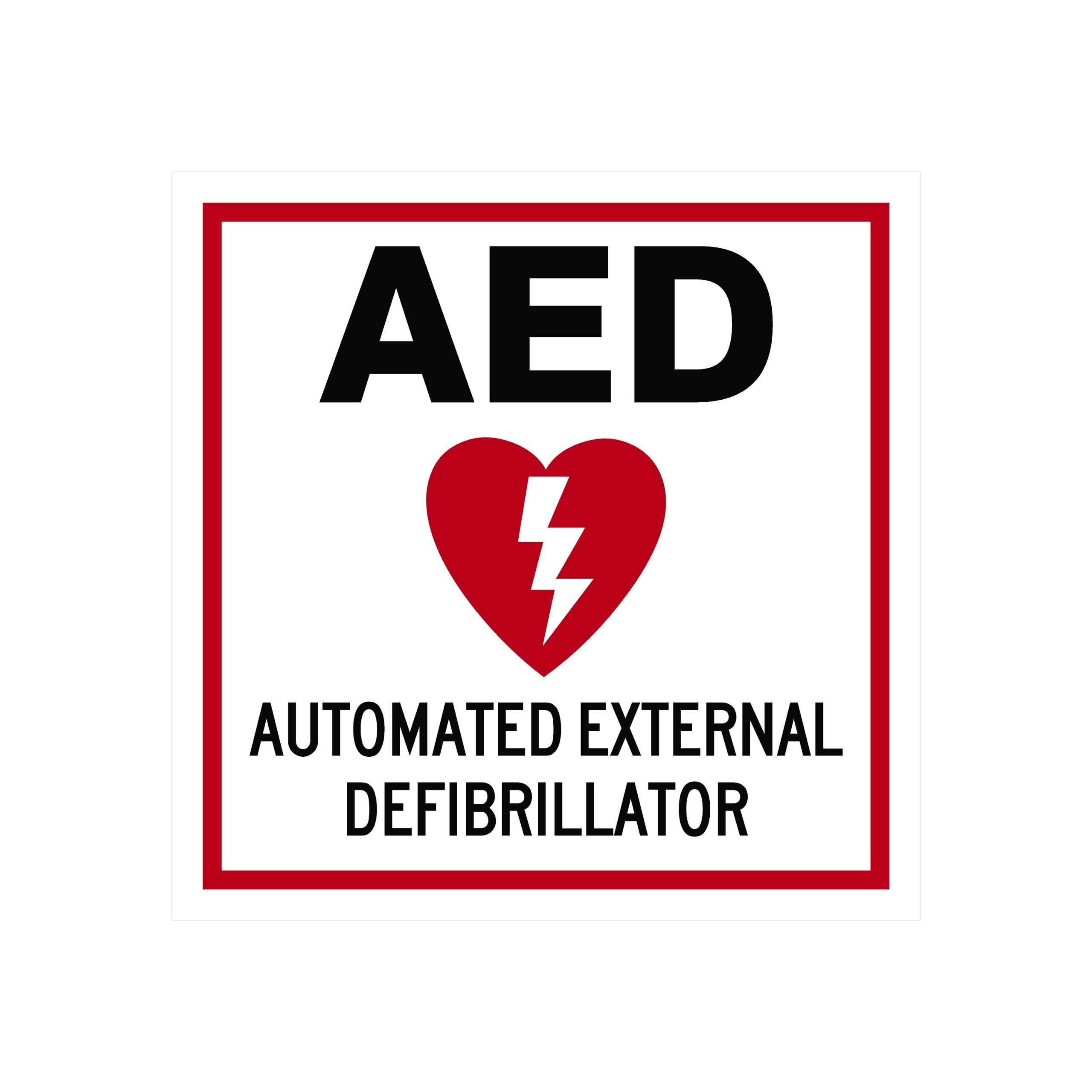 AED with Symbol - Square Sign